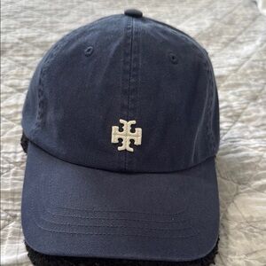 Tory Burch Blue Baseball Hat with Logo